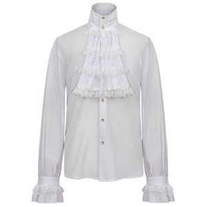 White Ruffle Shirt - Mens Halloween Costumes